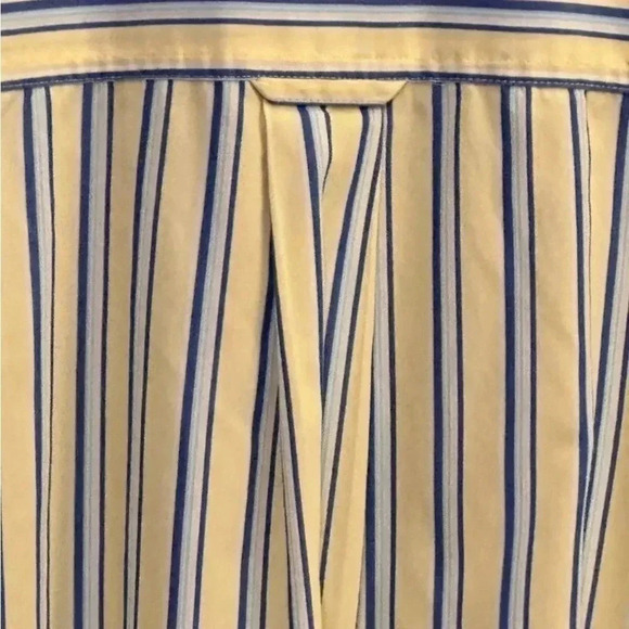 CHAPS Men’s Blue/Yellow Striped Long Sleeve Button Down Shirt Large EUC - Picture 8 of 8